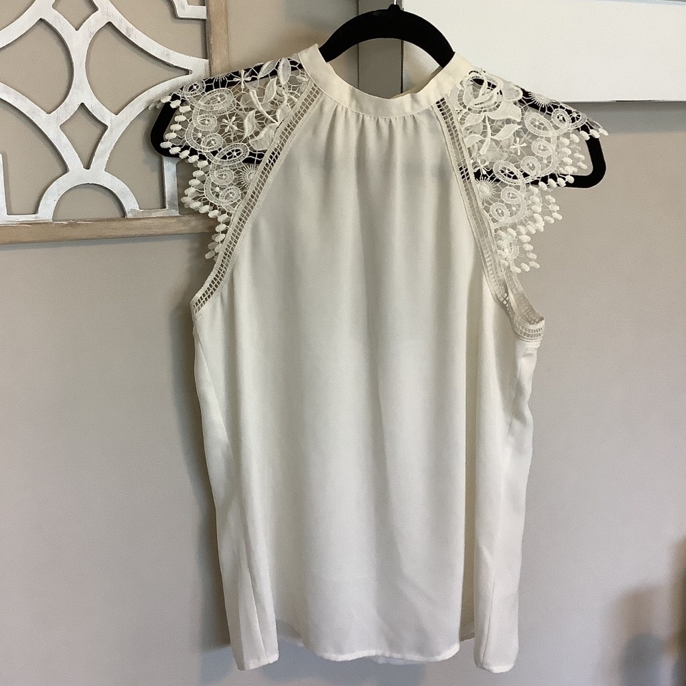 Express White Short Sleeve Blouse